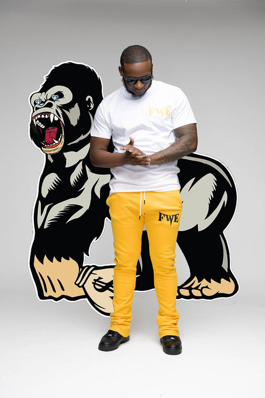 Yellow FWE Stacked Pants With T Shirt