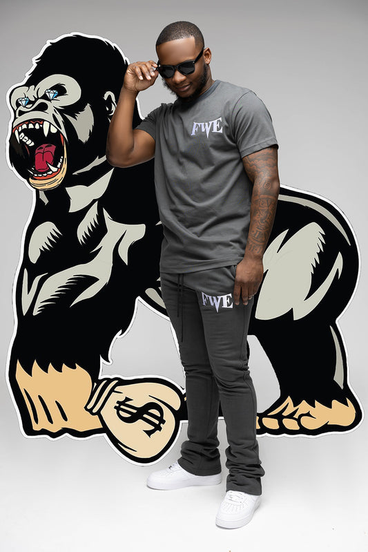 Grey FWE Stacked Pants With T Shirt